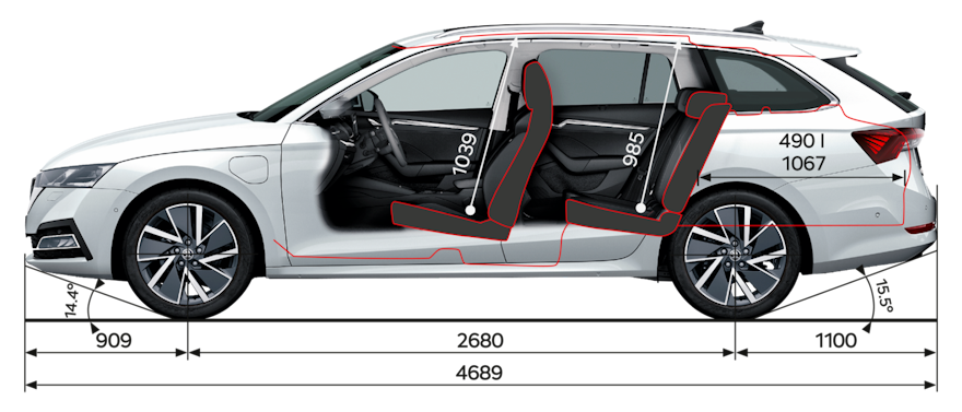 Skoda octavia a8 размеры